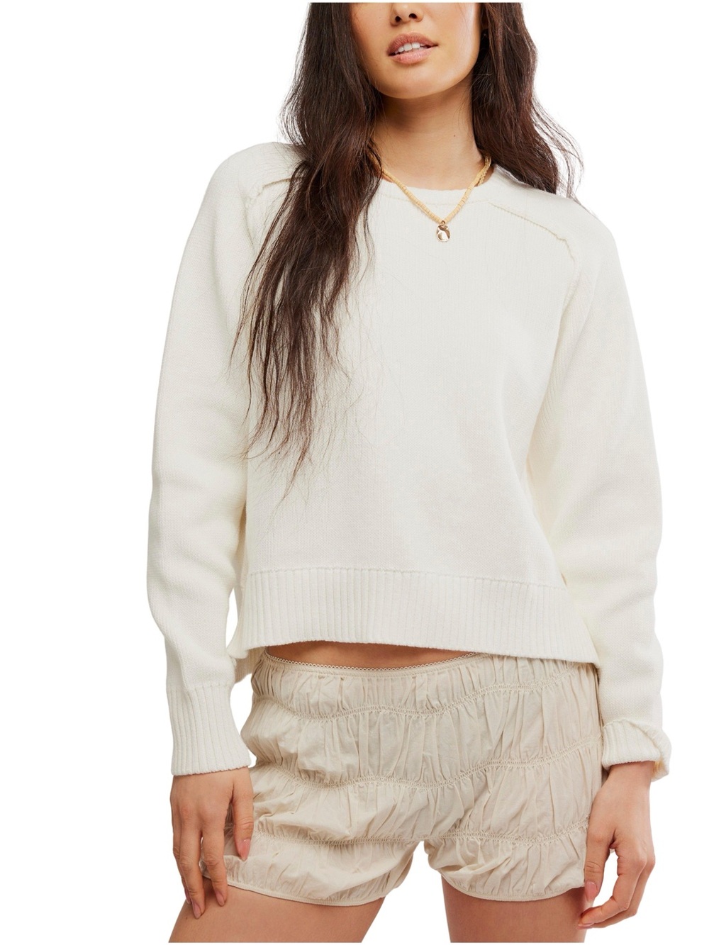 Free People Spring Street Pullover - White